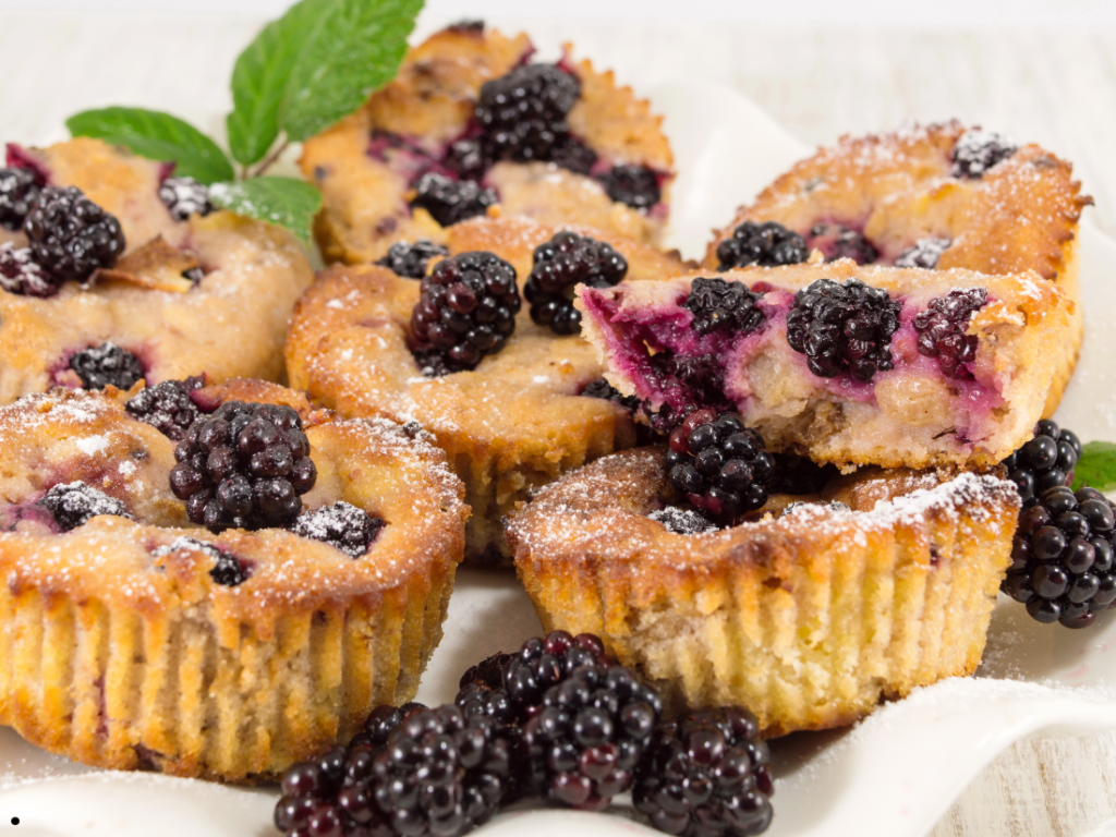 Moist Blackberry Muffins Keto Friendly
