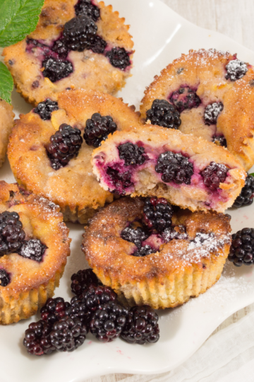 Moist Blackberry Muffins Keto Friendly