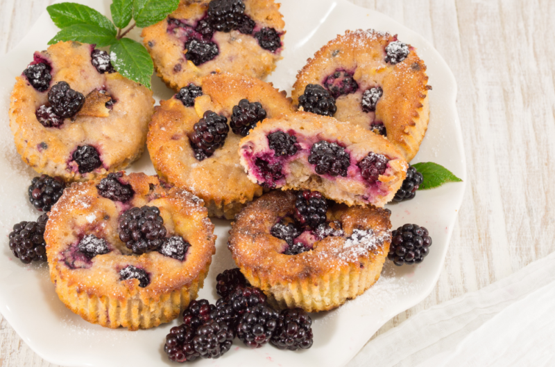 Moist Blackberry Muffins Keto Friendly