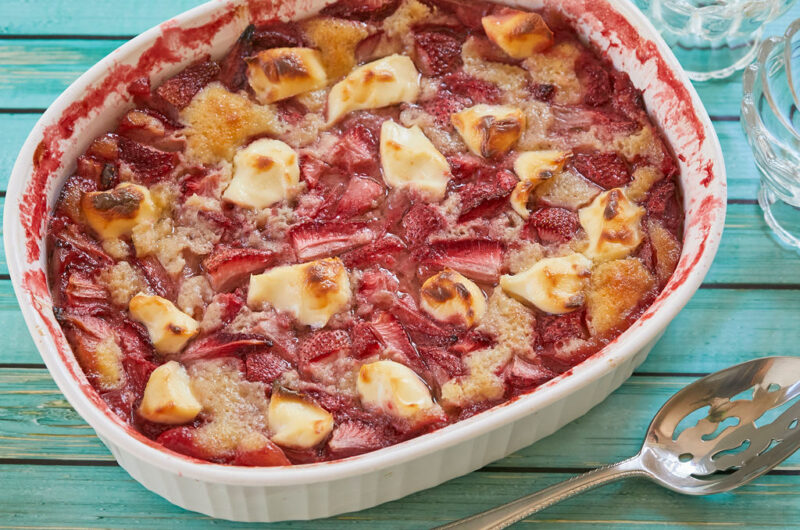 Low Carb Strawberry Cream Cheese Cobbler